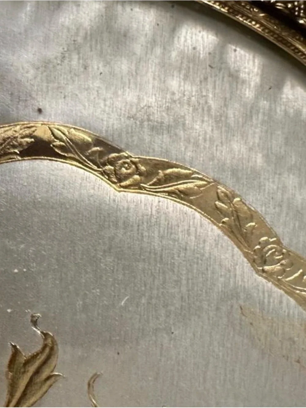 Ornate Gold Floral Oval vanity Tray - Home Accents